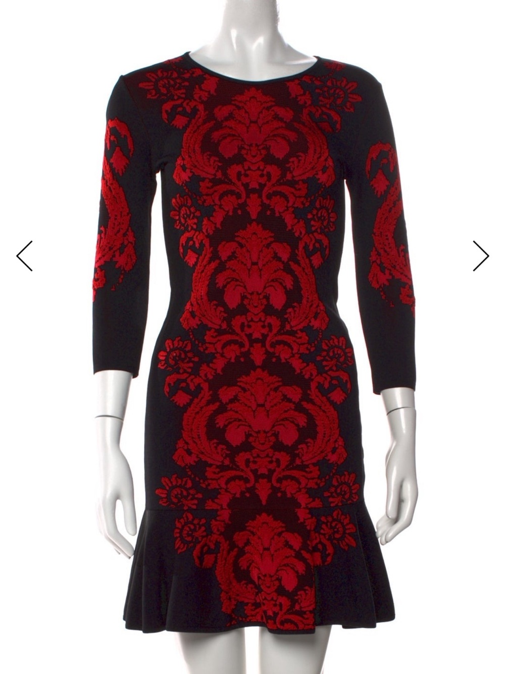 Roberto Cavalli Floral Mini Dress in Black & Red Like New